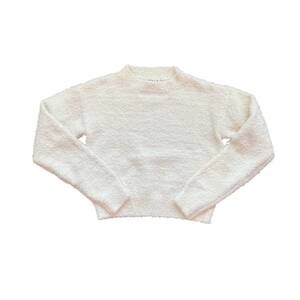 NEW TENLY girl's sherpa crew neck pullover in ecru